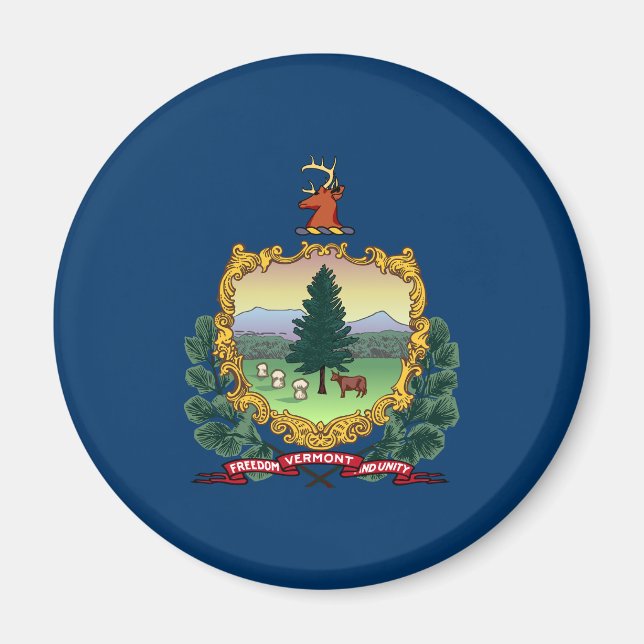 Aimant Drapeau de l'État du Vermont (Devant)