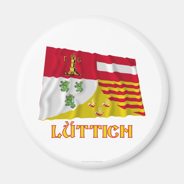 Aimant Drapeau de Liège avec nom (allemand) (Devant)
