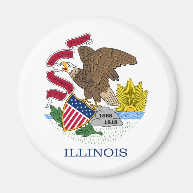 Aimant Drapeau de l'Illinois (Devant)