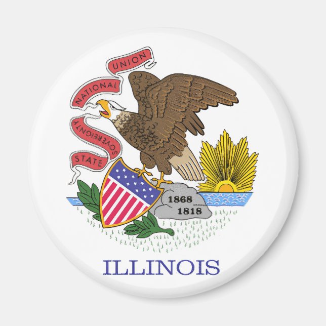 Aimant Drapeau de l'Illinois (Devant)