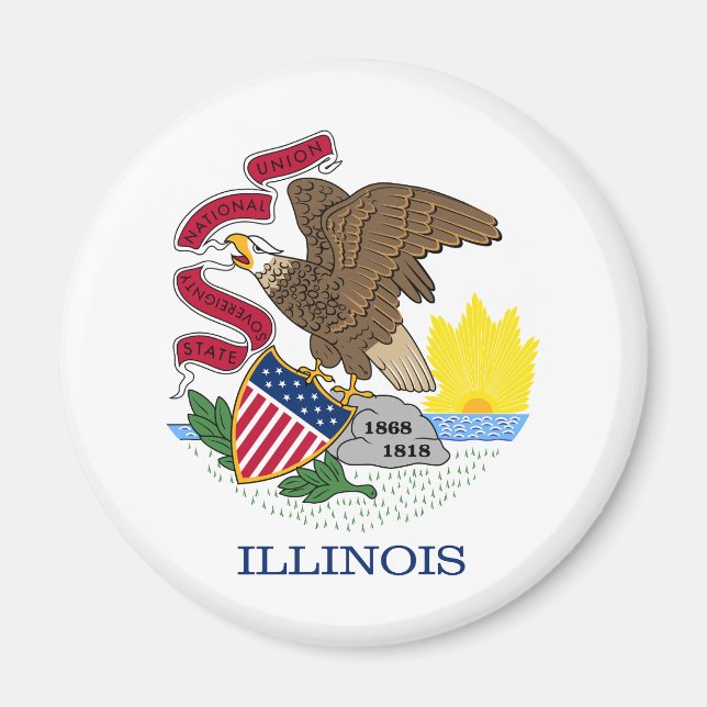Aimant Drapeau de l'Illinois (Devant)