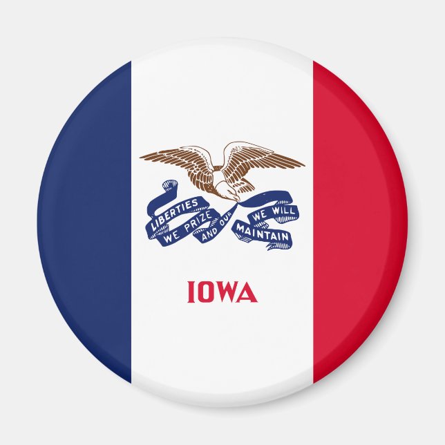 Aimant Drapeau de l'Iowa (Devant)