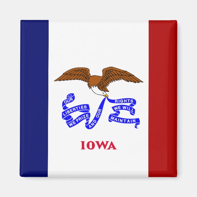 Aimant Drapeau de l'Iowa (Devant)