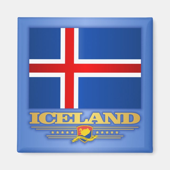 Aimant Drapeau de l'Islande (Devant)