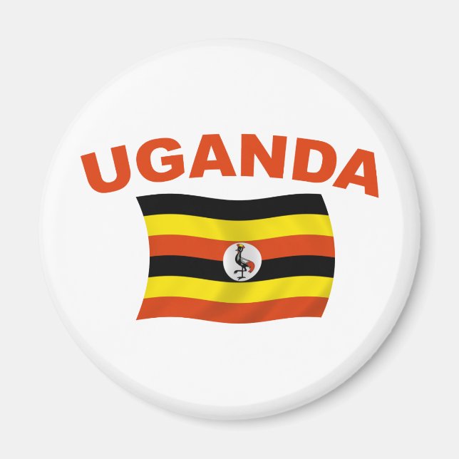 Aimant Drapeau de l'Ouganda (Devant)