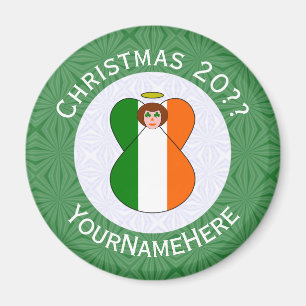 Aimant Drapeau de Noël d'ange irlandais personnalisé