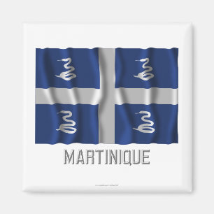 Aimant Drapeau de ondulation de la Martinique avec le nom