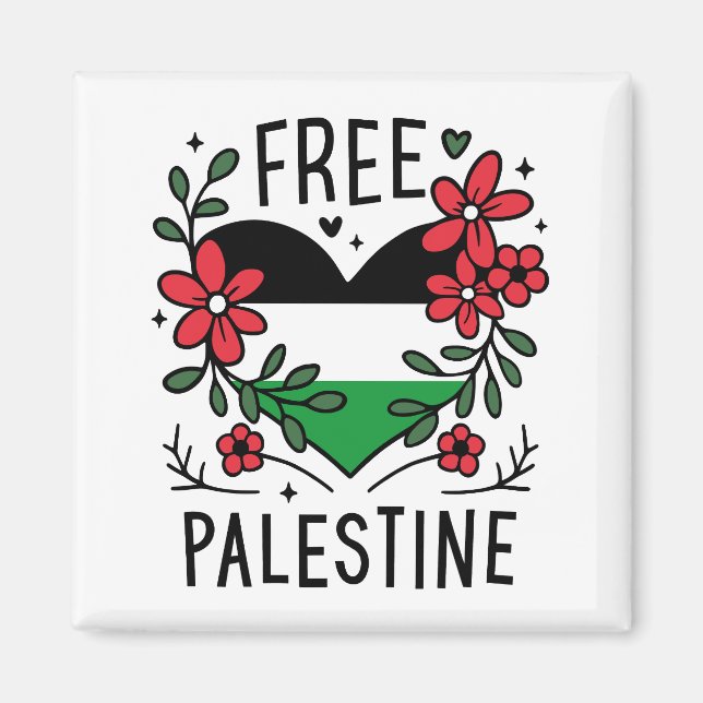 Aimant Drapeau de palestine libre (Devant)
