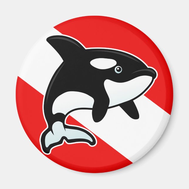 Aimant Drapeau de plongée Orca (Devant)