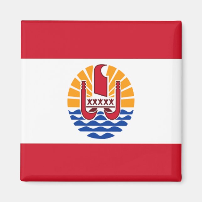 Aimant Drapeau de Polynésie française (Devant)