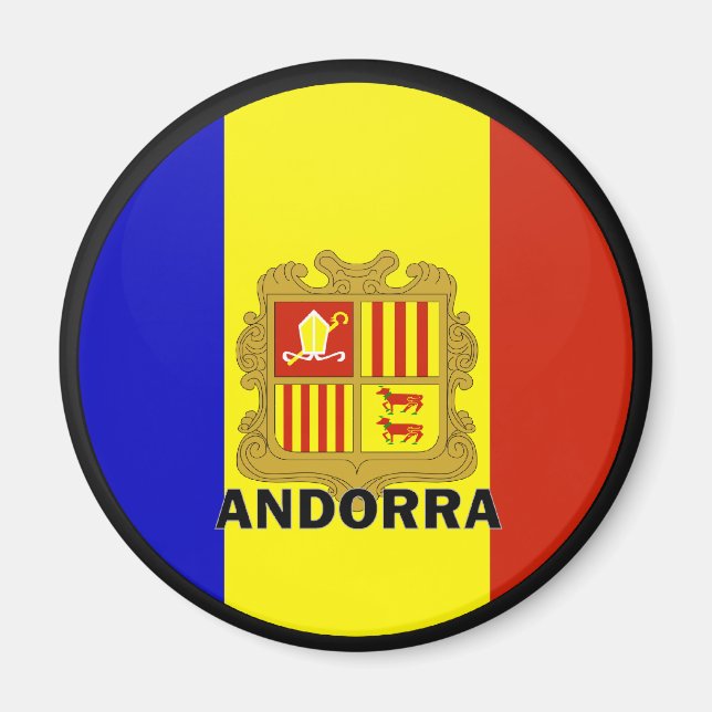 Aimant Drapeau de qualité Roundel Andorre (Devant)