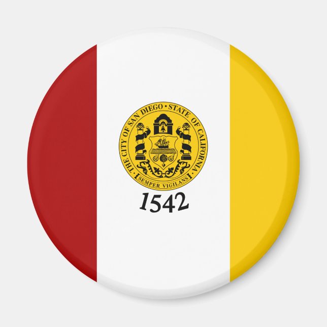 Aimant Drapeau de San Diego, Californie (Devant)