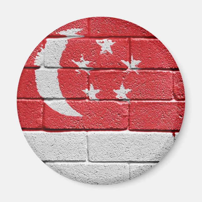 Aimant Drapeau de Singapour (Devant)