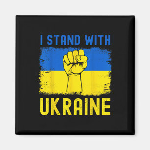 Aimant Drapeau de soutien à l'Ukraine Je suis avec l'Ukra
