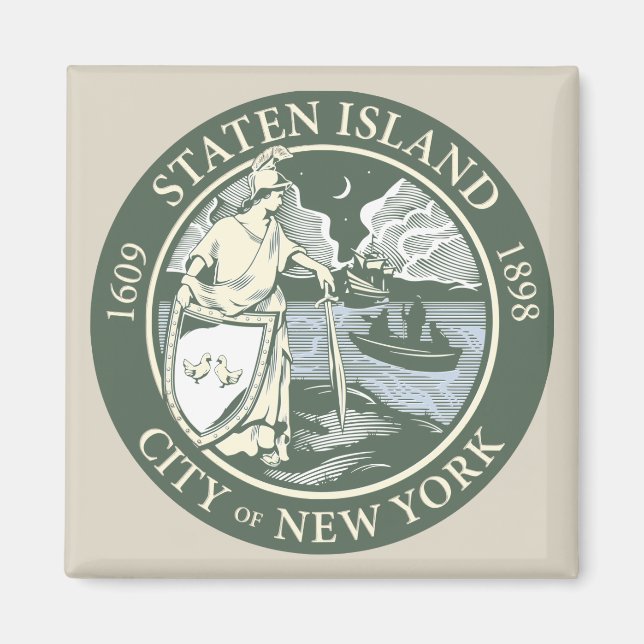 Aimant Drapeau de Staten Island (district de New York) (Devant)