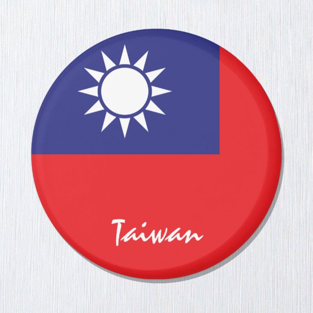 Aimant Drapeau de Taïwan et Asie - Amateurs de voyages/sp (Créateur téléchargé)