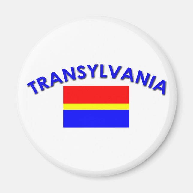 Aimant Drapeau de Transylvanie (avec inscription) (Devant)