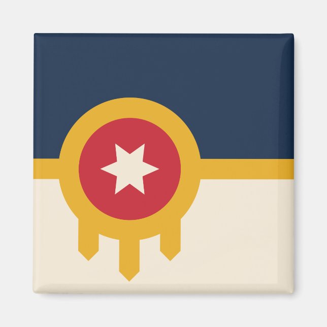 Aimant Drapeau de Tulsa (Oklahoma) (Devant)