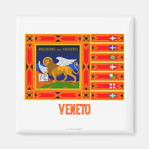 Aimant Drapeau de Veneto avec nom