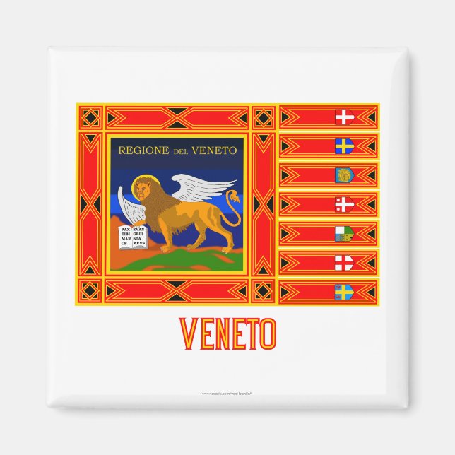 Aimant Drapeau de Veneto avec nom (Devant)