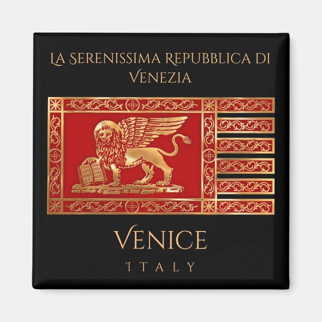 Aimant Drapeau de Venise, Italie (Devant)