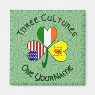 Aimant Drapeau d'Écosse Rampant USA Irlande Shamrock Nom