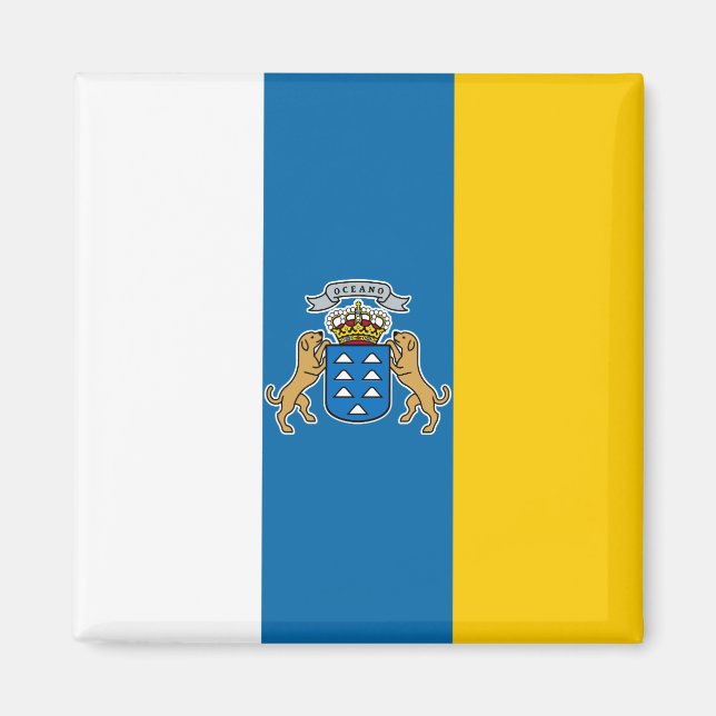 Aimant Drapeau des îles Canaries (Canaries) (Canaries, Es (Devant)