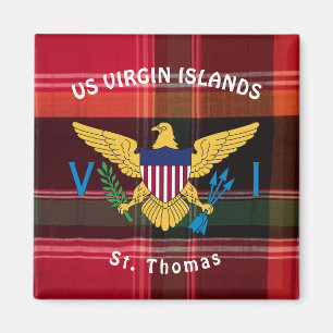 Aimant Drapeau des îles Vierges américaines St Thomas USV