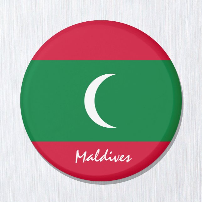 Aimant Drapeau des Maldives et Asie - Amateurs de voyage/ (Créateur téléchargé)