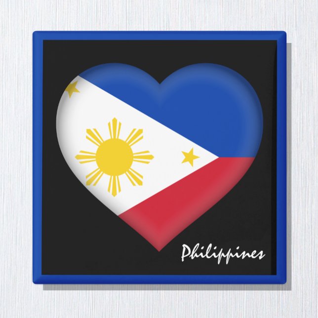 Aimant Drapeau des Philippines & Fêtes cardiaques/sports  (Créateur téléchargé)