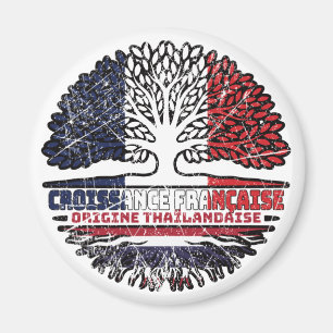 Aimant Drapeau des racines d'arbre de Thaïlande Thaï Fran