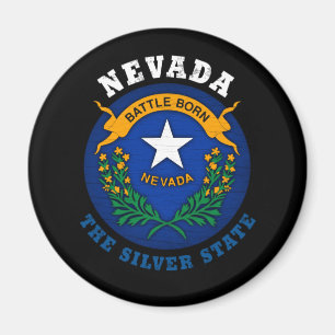AIMANT DRAPEAU D'ÉTAT D'ARGENT NEVADA