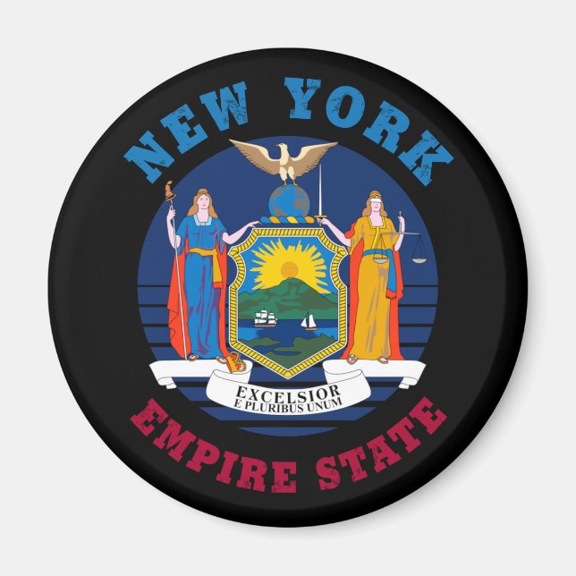 AIMANT DRAPEAU D'ÉTAT DE NEW YORK (Devant)