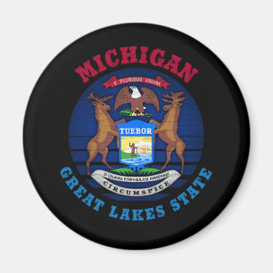 AIMANT DRAPEAU D'ÉTAT DES GRANDS LACS DE MICHIGAN