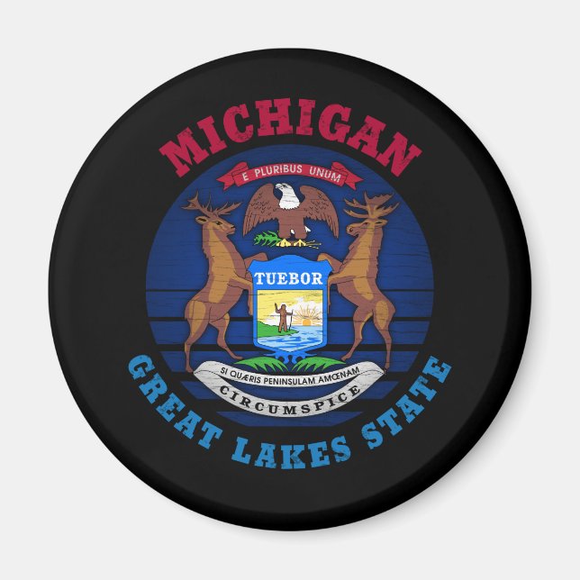 AIMANT DRAPEAU D'ÉTAT DES GRANDS LACS DE MICHIGAN (Devant)
