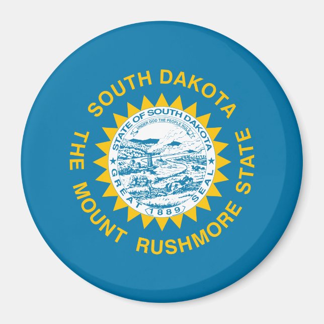 Aimant Drapeau d'État du Dakota du Sud (Devant)