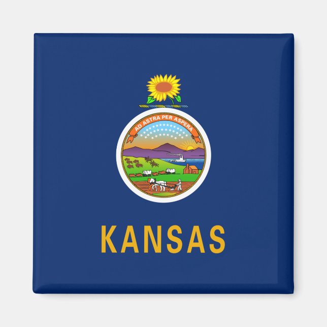 Aimant Drapeau d'État du Kansas (Devant)