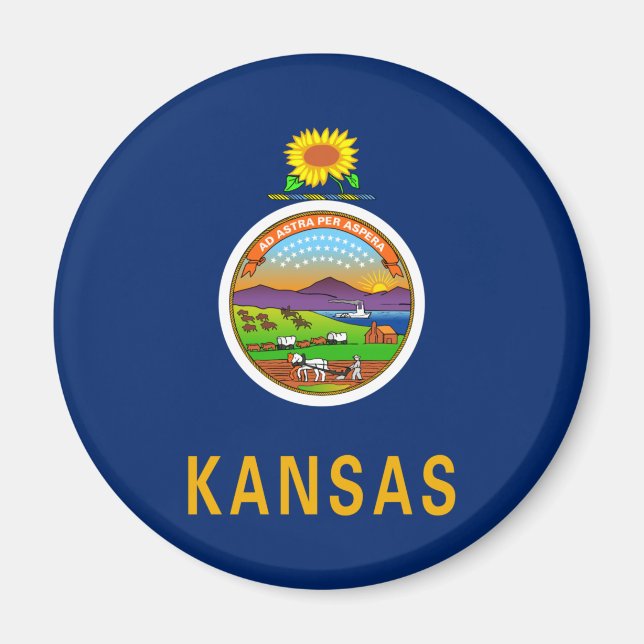Aimant Drapeau d'État du Kansas (Devant)