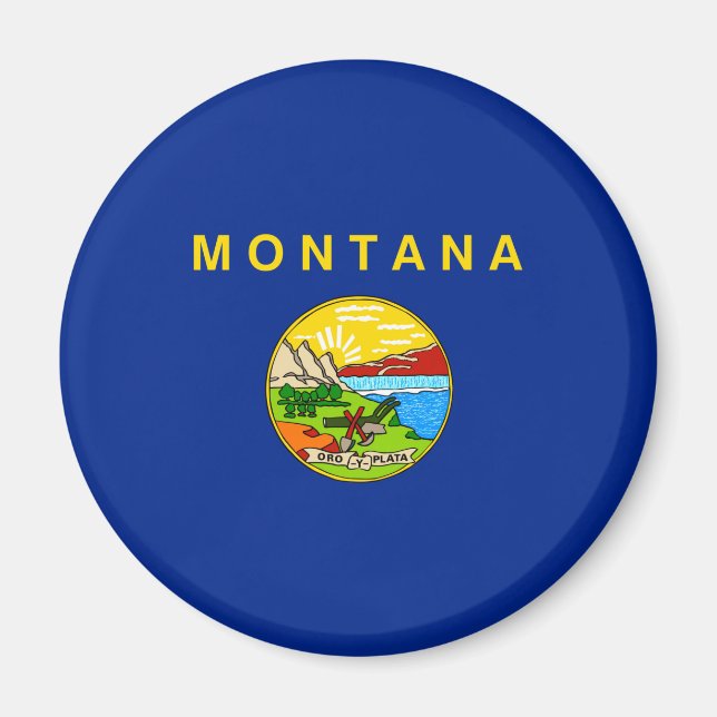 Aimant Drapeau d'État du Montana (Devant)