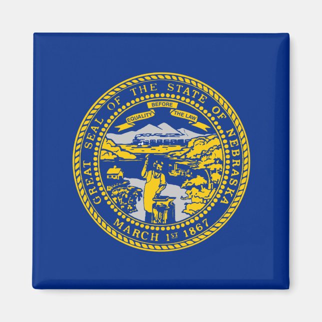 Aimant Drapeau d'État du Nebraska (Devant)