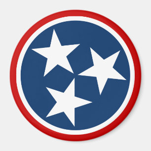 Aimant Drapeau d'état du Tennessee Bleu Blancs étoiles