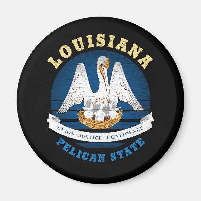 AIMANT DRAPEAU D'ÉTAT LOUISIANA PELICAN (Devant)