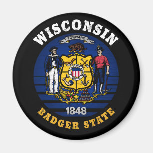 AIMANT DRAPEAU D'ÉTAT WISCONSIN BADGER