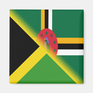 Aimant Drapeau dominicain jamaïcain Half Jamaïque Domin