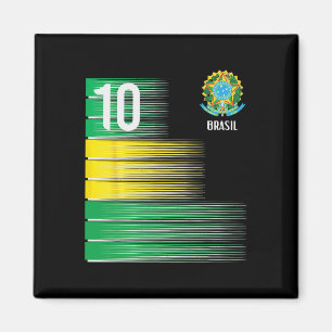 Aimant Drapeau du Brésil Numéro 10 Football Brésil Hommes