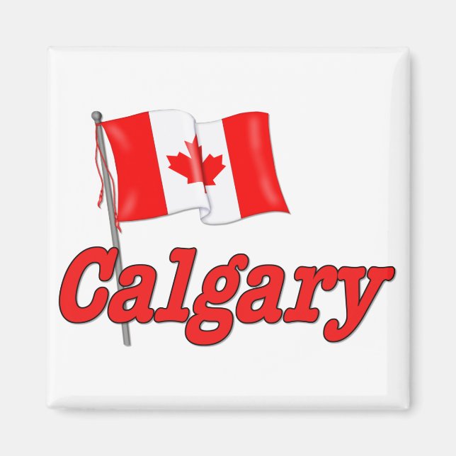Aimant Drapeau du Canada - Calgary (Devant)