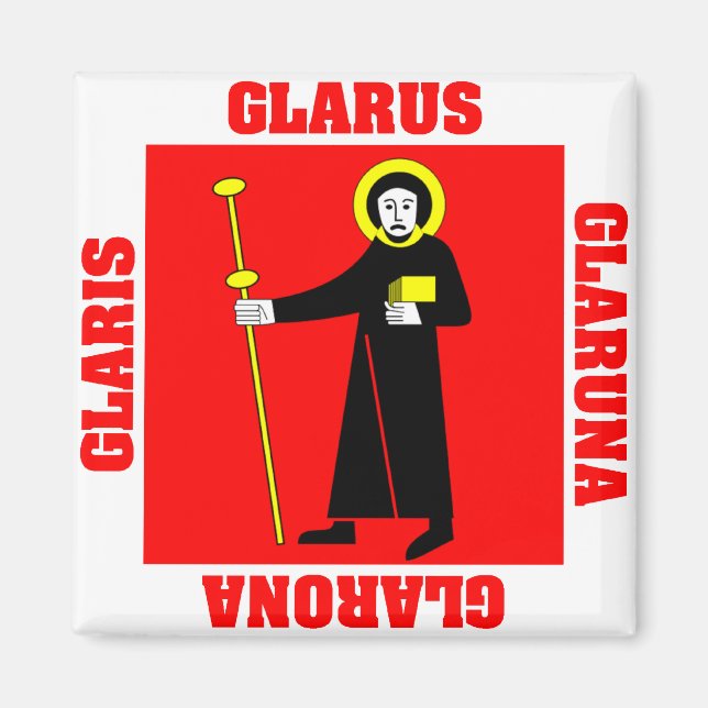 Aimant Drapeau du canton de Glarus Suisse (Devant)