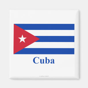 Aimant Drapeau du Cuba avec le nom