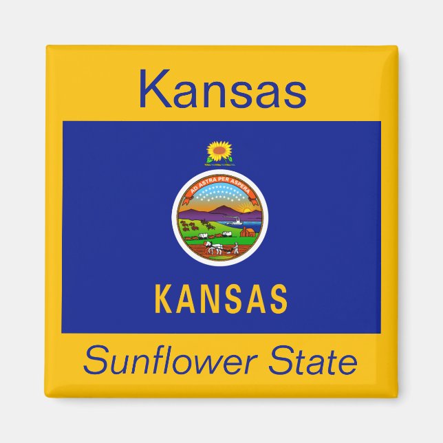 Aimant Drapeau du Kansas (Devant)