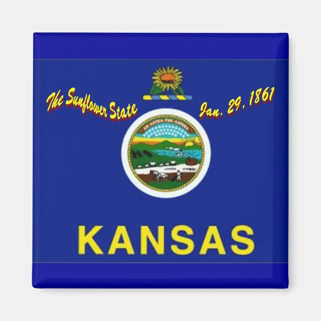 Aimant Drapeau du Kansas (Devant)